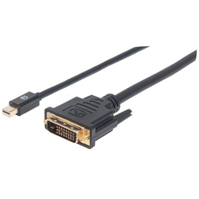 Manhattan Mini-DisplayPort 1.2a auf DVI-Kabel, Mini-DisplayPort 1.2a-Stecker auf DVI-D 24+1-Stecker, 1,8 m, schwarz