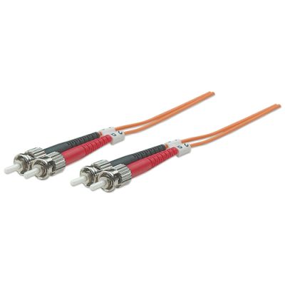 Intellinet Glasfaser LWL-Anschlusskabel, Duplex, Multimode, ST/ST, 50/125 µm, OM2, 10 m, orange