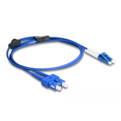 DeLOCK 87922 Glasfaserkabel 1 m LC SC OS2 Blau