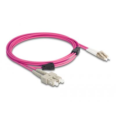 DeLOCK 87918 Glasfaserkabel 3 m LC SC OM4 Violett