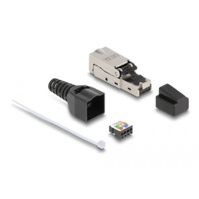 DeLOCK 87061 Drahtverbinder RJ45 Schwarz, Metallisch