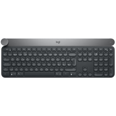 Logitech Craft Advanced keyboard with creative input dial Tastatur RF Wireless + Bluetooth QWERTY Nordisch Schwarz, Grau