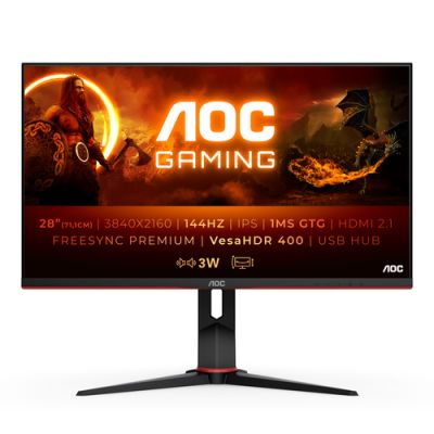 AOC G2 U28G2XU2/BK LED display 71,1 cm (28") 3840 x 2160 Pixel 4K Ultra HD Schwarz, Rot