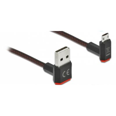 DeLOCK EASY-USB 2.0 Kabel Typ-A Stecker zu EASY-USB Typ Micro-B Stecker gewinkelt oben / unten 0,5 m schwarz