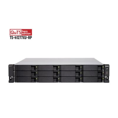 QNAP TS-h1277XU-RP NAS Rack (2U) Ethernet/LAN Schwarz, Grau 3700X