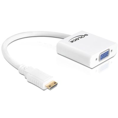 DeLOCK 65348 Videokabel-Adapter VGA (D-Sub) HDMI Type C (Mini) Weiß