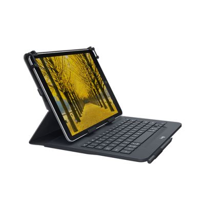 Logitech Universal Folio with integrated keyboard for 9-10 inch tablets Schwarz Bluetooth QWERTZ Schweiz