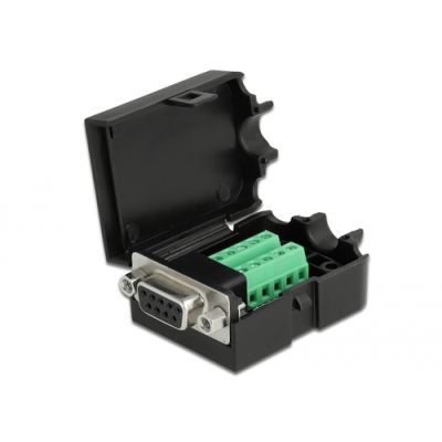 DeLOCK 66265 Drahtverbinder Sub-D 9, 10 Pin Terminalblock Schwarz