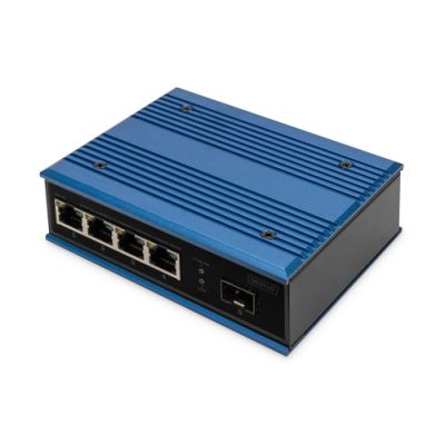 Digitus 4 Port Fast Ethernet Netzwerk Switch, Industrial, Unmanaged, 1 SFP Uplink