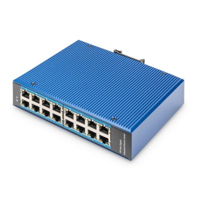Digitus 16 Port Gigabit Ethernet Netzwerk Switch, Industrial, Unmanaged