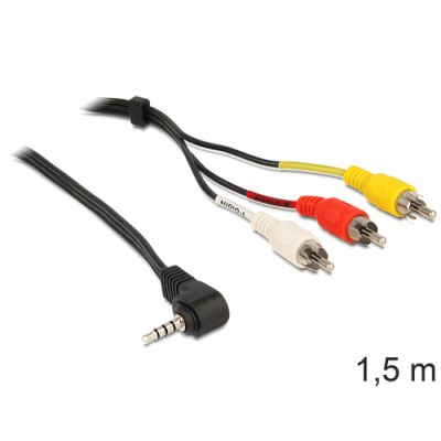 DeLOCK 84504 Videokabel-Adapter 1,5 m 3.5mm 3 x RCA Schwarz