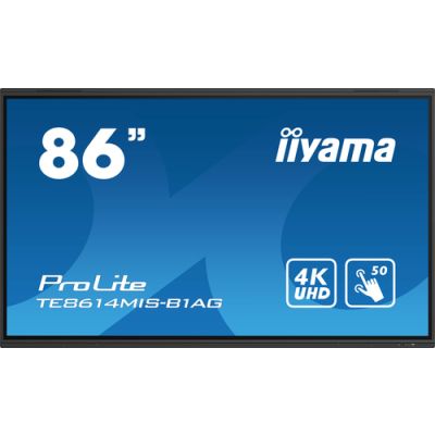 iiyama TE8614MIS-B1AG Signage-Display Interaktiver Flachbildschirm 2,17 m (85.6") LCD WLAN 435 cd/m² 4K Ultra HD Schwarz Touchscreen Eingebauter Prozessor Android 24/7