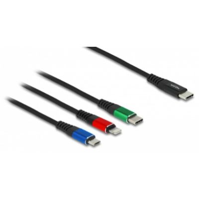 DeLOCK USB Ladekabel 3 in 1 USB Type-C™ zu Lightning™ / Micro USB / USB Type-C™ 1 m