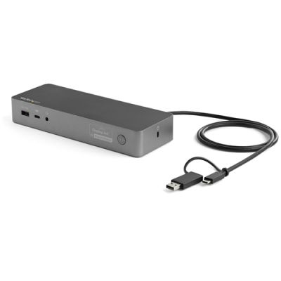 StarTech.com Universale Laptop Dockingstation, Hybrid USB-C & USB-A Dock, Dual 4K DP & HDMI, 100W PD, Mac / Windows / Chrome OS, 4x USB 5Gbps Hub, GbE