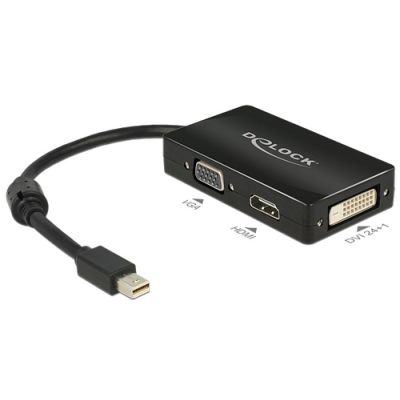 DeLOCK 0.16m DisplayPort/VGA + HDMI + DVI 0,16 m Mini DisplayPort VGA (D-Sub)+ HDMI + DVI Schwarz