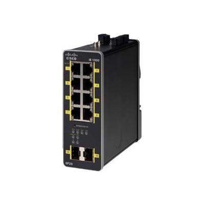 Cisco IE-1000-8P2S-LM, Refurbished Managed Gigabit Ethernet (10/100/1000) Power over Ethernet (PoE) Schwarz
