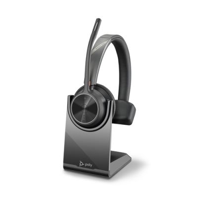 POLY Voyager 4310 UC Kopfhörer Kabellos Kopfband Büro/Callcenter USB Typ-A Bluetooth Ladestation Schwarz
