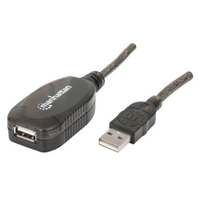 Manhattan Hi-Speed USB 2.0 Repeater Kabel, USB A-Stecker auf A-Buchse, in Reihe schaltbar, 20 m