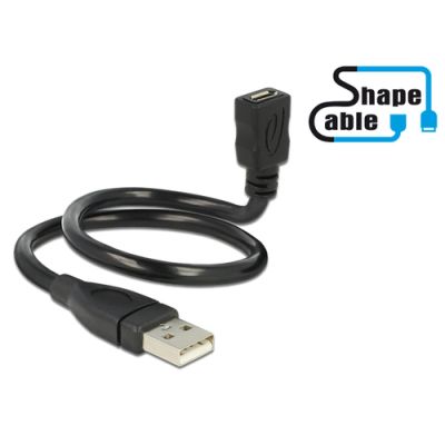 DeLOCK 0.35m, USB2.0-A/USB2.0 Micro-B USB Kabel 0,35 m USB A Micro-USB B Schwarz