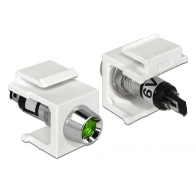 DeLOCK 86448 Drahtverbinder Keystone LED Schwarz, Grün, Edelstahl, Weiß