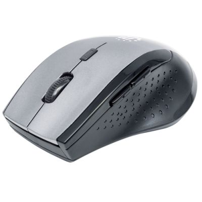 Manhattan Curve Wireless Maus, USB, optisch, fünf Tasten plus Mausrad, 1600 dpi, anthrazit