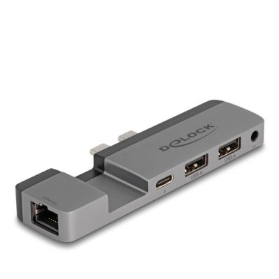DeLOCK 87757 laptop-dockingstation & portreplikator Andocken Thunderbolt 4 Schwarz, Grau