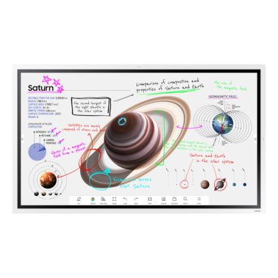 Samsung Flip Pro WM55B Interaktiver Flachbildschirm 139,7 cm (55") VA WLAN 350 cd/m² 4K Ultra HD Weiß Touchscreen Eingebauter Prozessor Tizen 16/7