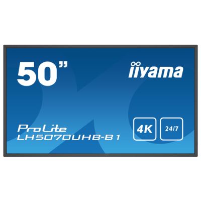iiyama LH5070UHB-B1 Signage-Display Digital Signage Flachbildschirm 125,7 cm (49.5") VA 700 cd/m² 4K Ultra HD Schwarz Eingebauter Prozessor Android 9.0 24/7