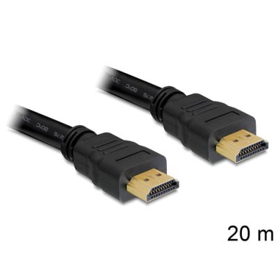 DeLOCK 20m, HDMI - HDMI HDMI-Kabel HDMI Typ A (Standard) Schwarz