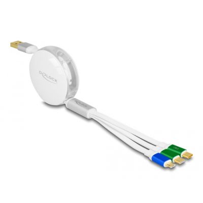 DeLOCK 85358 USB Kabel 1,13 m USB 2.0 USB A USB C/Micro-USB B Weiß