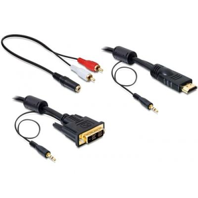 DeLOCK 84455 Videokabel-Adapter 2 m DVI-D HDMI Schwarz