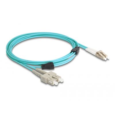 DeLOCK 87912 Glasfaserkabel 3 m LC SC OM3 Aqua-Farbe