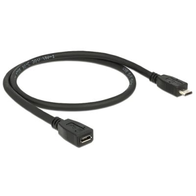 DeLOCK 0.5m USB 2.0 USB Kabel 0,5 m Micro-USB B Schwarz
