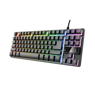 Trust GXT 833 Thado TKL Tastatur USB QWERTY Holländisch Schwarz, Silber