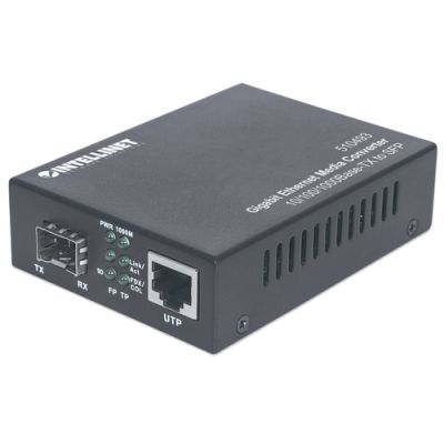 Intellinet Gigabit Ethernet auf SFP-Medienkonverter, 10/100/1000Base-TX auf SFP-Slot, leer