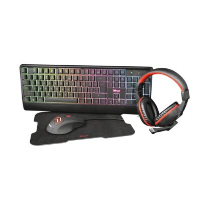 Trust Ziva Tastatur Maus enthalten USB Portuguesisch Schwarz