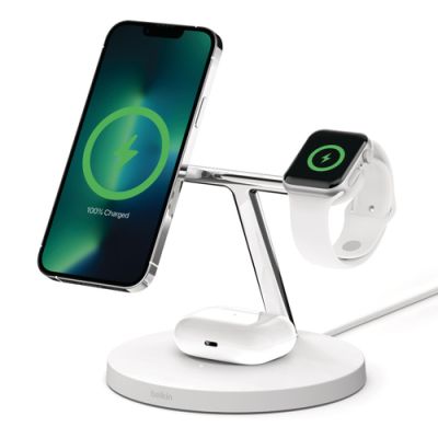 Belkin WIZ017vfWH Kopfhörer, Smartphone, Smartwatch Weiß AC Kabelloses Aufladen Schnellladung Drinnen