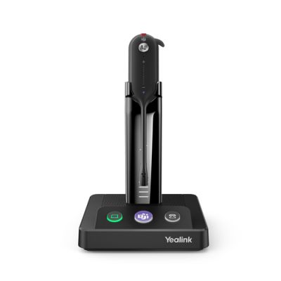 Yealink WH63 Teams Kopfhörer Kabellos Ohrbügel, Kopfband, im Ohr Büro/Callcenter Mikro-USB Ladestation Schwarz