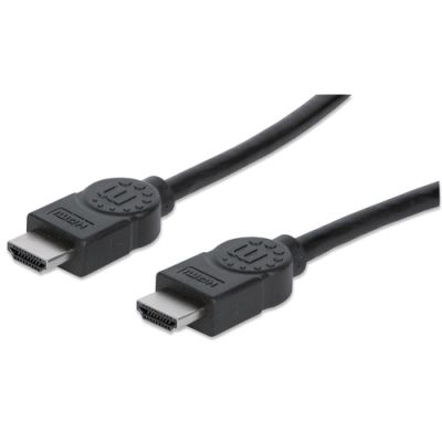Manhattan High Speed HDMI Kabel, 3D, 4K@30Hz, HDMI Stecker auf Stecker, geschirmt, schwarz, 5 m