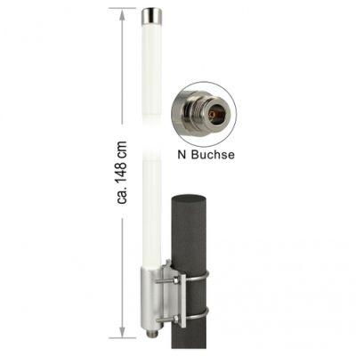 DeLOCK 12504 Netzwerk-Antenne Omnidirektionale Antenne N-Typ 8 dBi