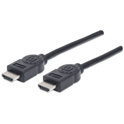 Manhattan High Speed HDMI Kabel, 4K@30Hz, 3D, HDMI Stecker auf Stecker, geschirmt, schwarz, 1,8 m