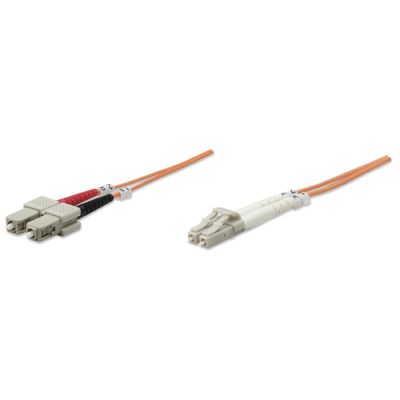 Intellinet Glasfaser LWL-Anschlusskabel, Duplex, Multimode, LC/SC, 62,5/125 µm, OM1, 10 m, orange