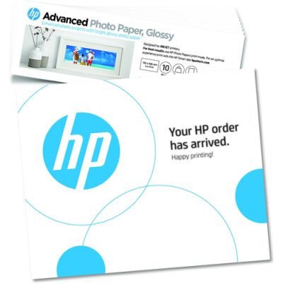 HP Advanced Fotopapier, glänzend, 29,48 kg, 101 x 305 mm (4 x 12 Zoll), 10 Blatt