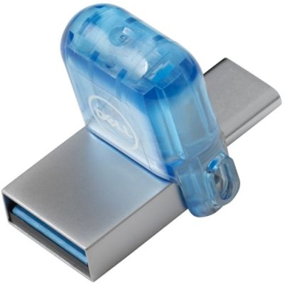 DELL AC429144 USB-Stick 256 GB USB Type-A / USB Type-C 3.2 Gen 1 (3.1 Gen 1) Blau, Edelstahl