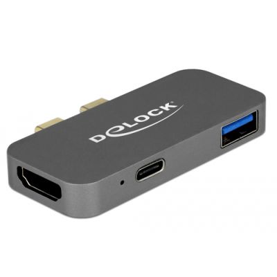 DeLOCK mini Dockingstation für macbook mit 5K Kabelgebunden Thunderbolt 3 Grau