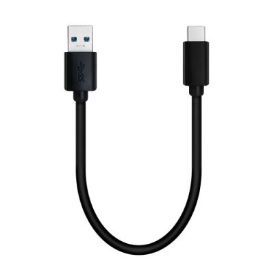 QNAP USB 3.0 5G 0.2M TYPE-A TO TYPE-C CABLE USB Kabel 0,2 m USB 3.2 Gen 1 (3.1 Gen 1) USB A USB C Schwarz
