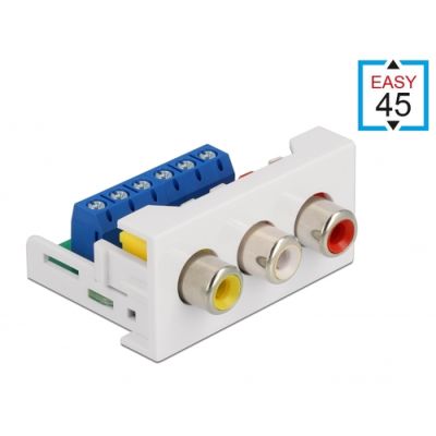 DeLOCK 81339 Drahtverbinder 3 x RCA Weiß
