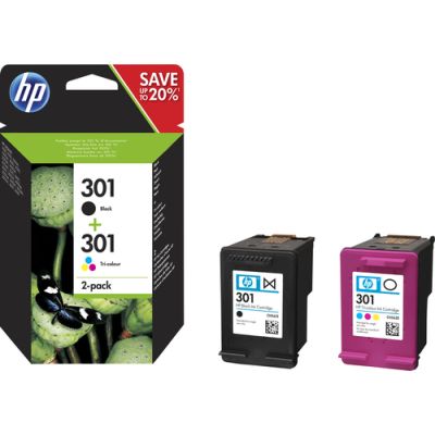 HP 301 2er-Pack Schwarz/Cyan/Magenta/Gelb Original Druckerpatronen