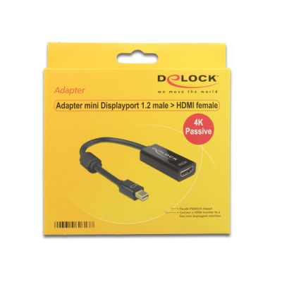 DeLOCK 62613 Videokabel-Adapter 0,2 m Mini DisplayPort HDMI Typ A (Standard) Schwarz