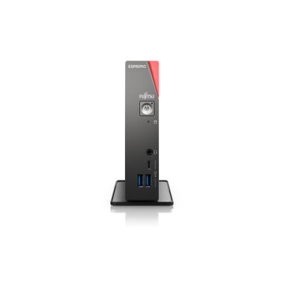 Fujitsu ESPRIMO G6012 Intel® Core™ i5 i5-12400T 8 GB DDR4-SDRAM 256 GB SSD Windows 11 Pro UCFF Mini-PC Schwarz, Rot